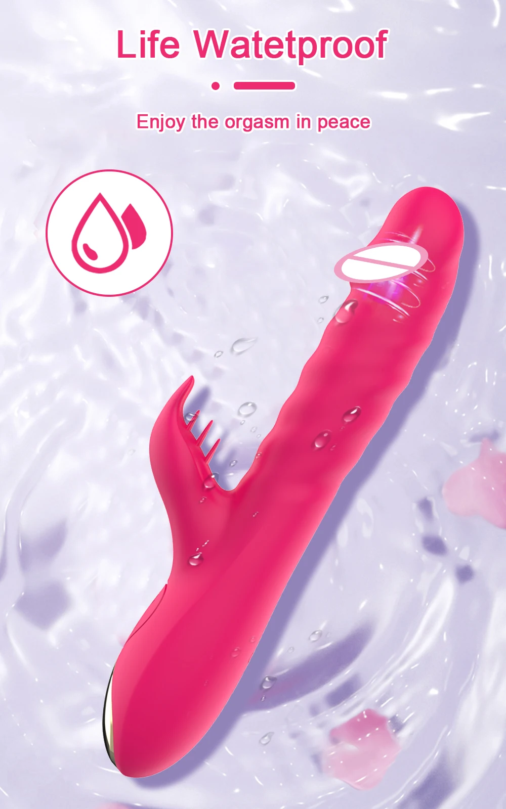 Rabbit Vibrator for Women Vagina G-Spot Clitoris Stimulator Thrusting Telescopic Rotating Dildo Vibrating Sex Toys for Adult