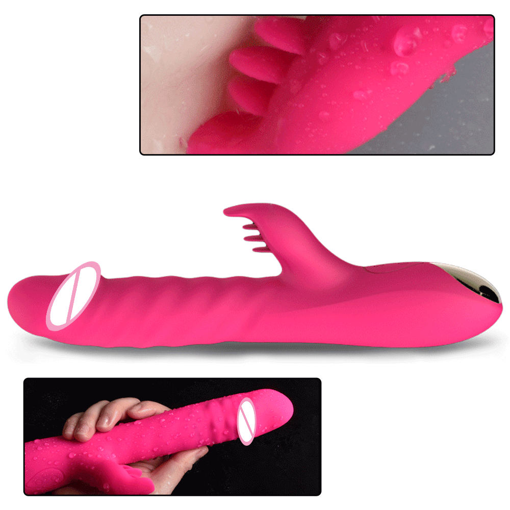 Rabbit Vibrator for Women Vagina G-Spot Clitoris Stimulator Thrusting Telescopic Rotating Dildo Vibrating Sex Toys for Adult