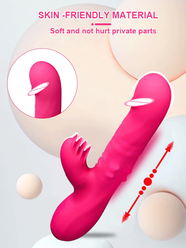 Rabbit Vibrator for Women Vagina G-Spot Clitoris Stimulator Thrusting Telescopic Rotating Dildo Vibrating Sex Toys for Adult