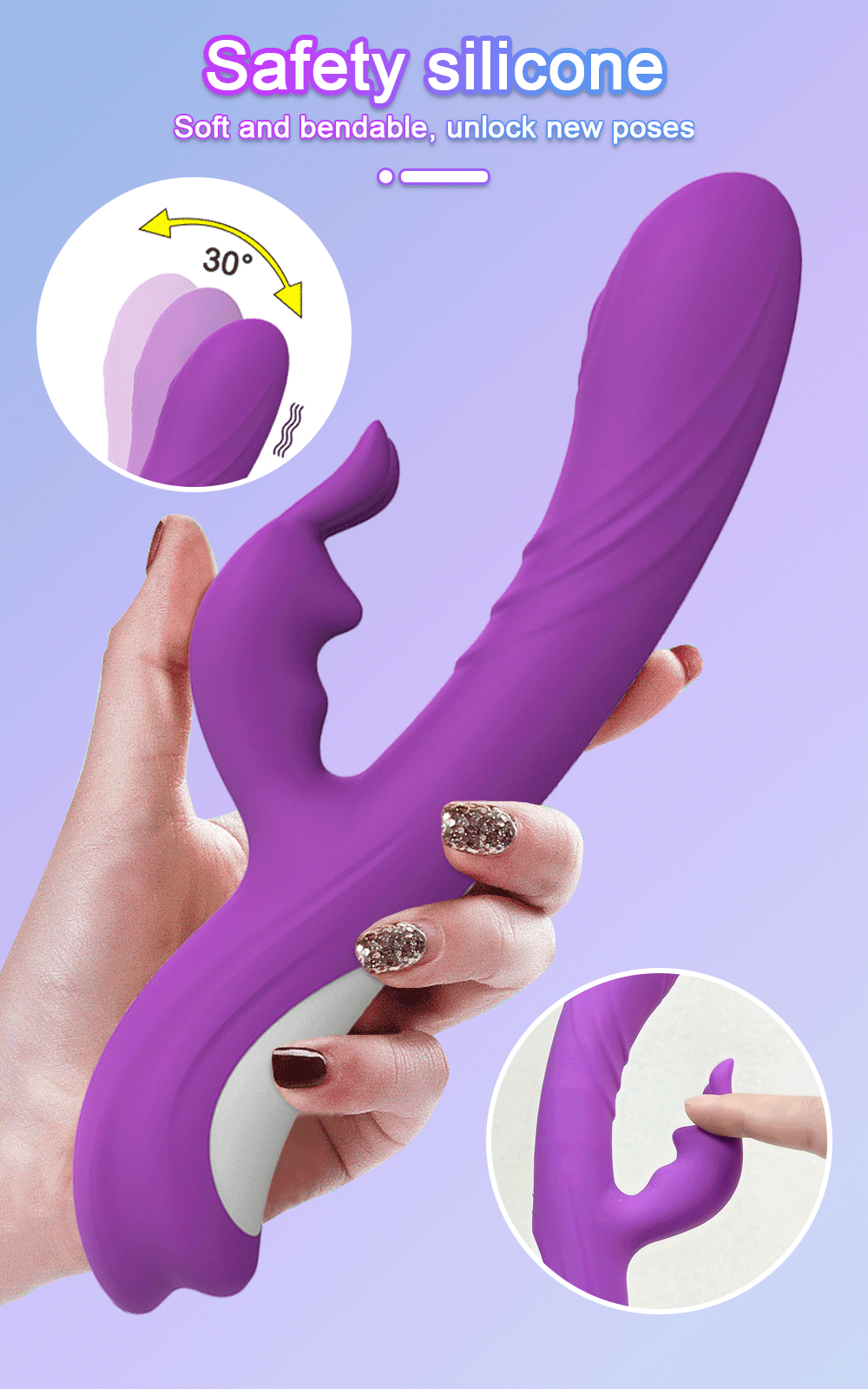 Mimic Finger Wiggling Rabbit Dildo Vibrators Female Powerful G Spot Clitoris Stimulator Sex Toys for Women Adults Masturbator