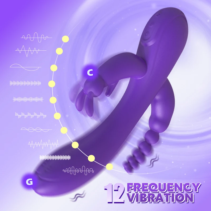 LICKLIP 3 In 1 G Spot Rabbit Vibrator Dildo for Women Anal Plug Clitoris Stimulator Female Masturbation Sex Toys 18