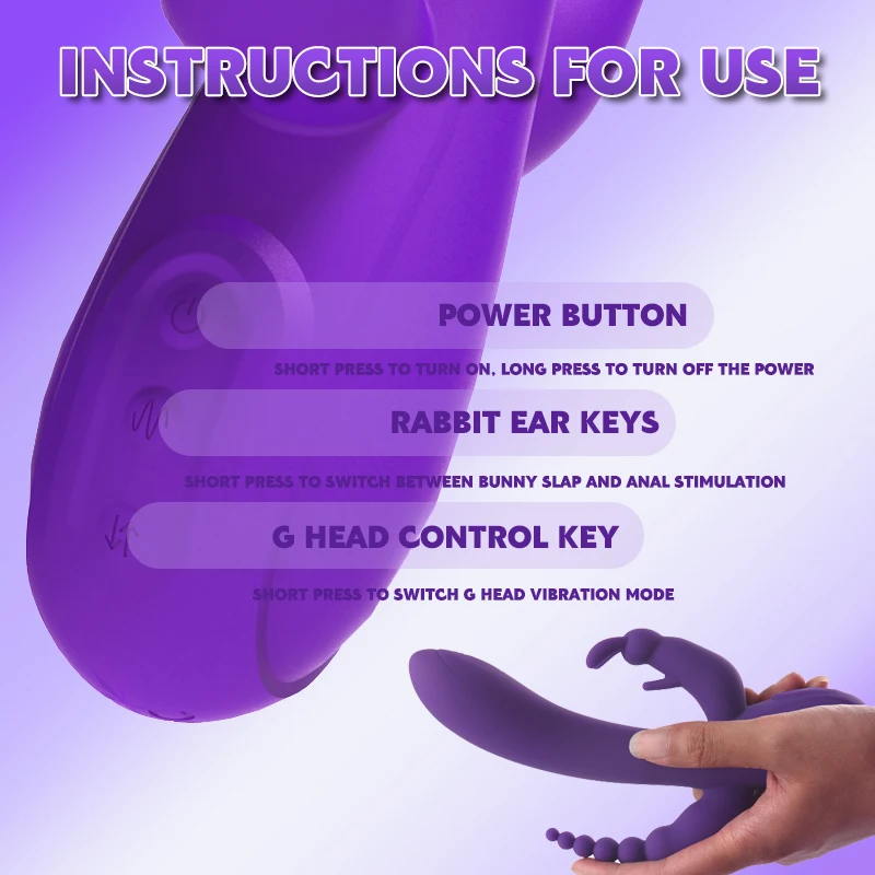 LICKLIP 3 In 1 G Spot Rabbit Vibrator Dildo for Women Anal Plug Clitoris Stimulator Female Masturbation Sex Toys 18