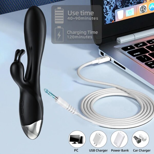 Powerful Rabbit Vibrator Female Clitoris Stimulator Vagina Nipple Massage Dildo Silent G Spot Sex for Women Spot Rechargeable