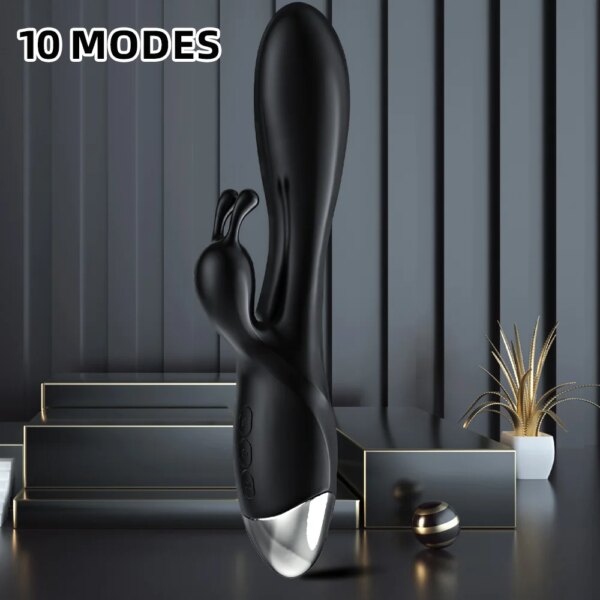 Powerful Rabbit Vibrator Female Clitoris Stimulator Vagina Nipple Massage Dildo Silent G Spot Sex for Women Spot Rechargeable