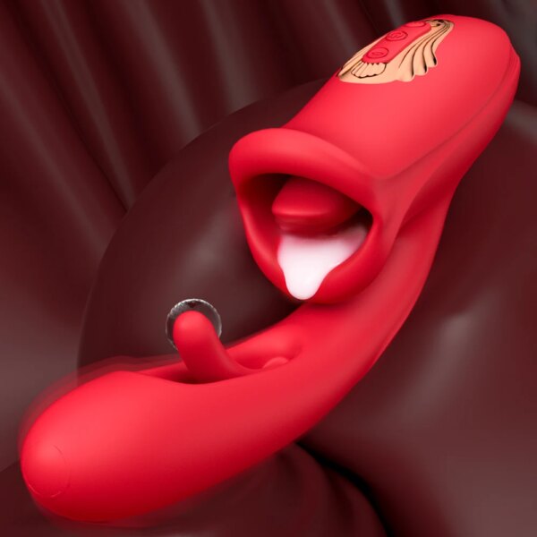 Patting Dildo Vibrator for Women Tongue Licking Clit Clitoris Stimulator G-Spot Massager Female Rabbit Sucker Adult Sex Toys