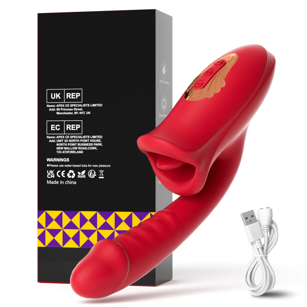 Patting Dildo Vibrator for Women Tongue Licking Clit Clitoris Stimulator G-Spot Massager Female Rabbit Sucker Adult Sex Toys