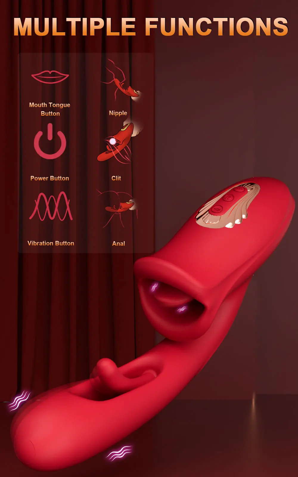 Patting Dildo Vibrator for Women Tongue Licking Clit Clitoris Stimulator G-Spot Massager Female Rabbit Sucker Adult Sex Toys