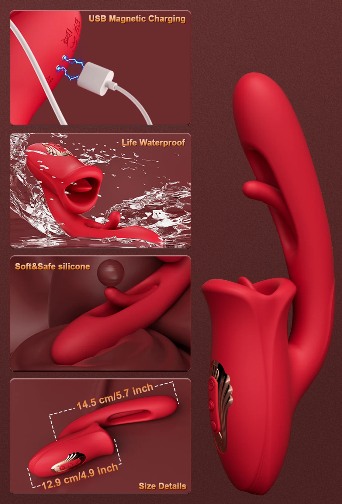 Patting Dildo Vibrator for Women Tongue Licking Clit Clitoris Stimulator G-Spot Massager Female Rabbit Sucker Adult Sex Toys