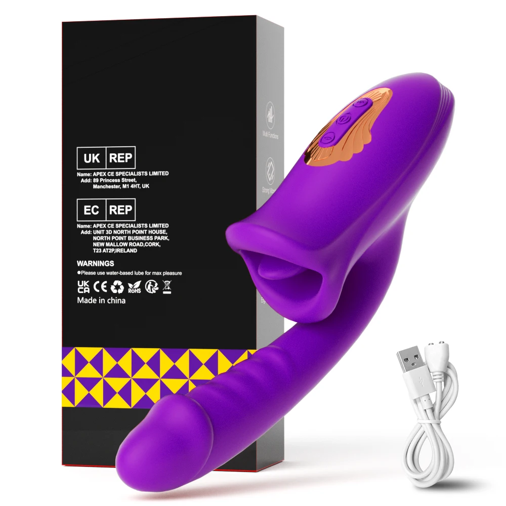 Patting Dildo Vibrator for Women Tongue Licking Clit Clitoris Stimulator G-Spot Massager Female Rabbit Sucker Adult Sex Toys