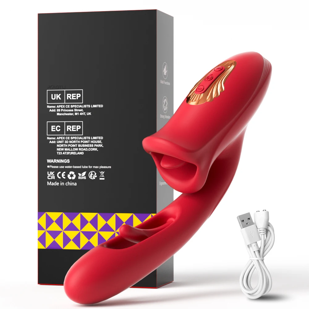 Patting Dildo Vibrator for Women Tongue Licking Clit Clitoris Stimulator G-Spot Massager Female Rabbit Sucker Adult Sex Toys