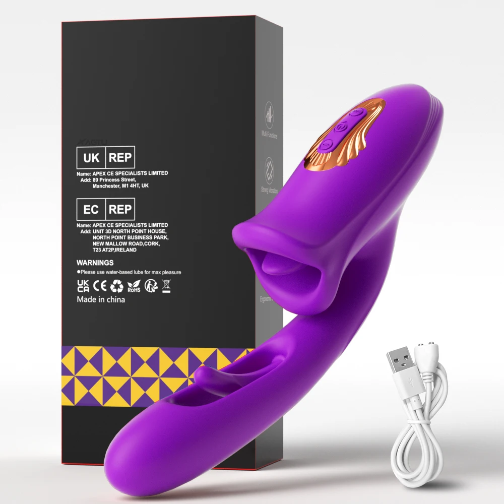 Patting Dildo Vibrator for Women Tongue Licking Clit Clitoris Stimulator G-Spot Massager Female Rabbit Sucker Adult Sex Toys