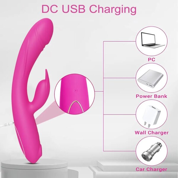 G Spot Rabbit Vibrator for Women 3 in 1 Clitoris Sucker Dildo Sucking Vibrator Female Vacuum Stimulator Sex Toys for Adults 18