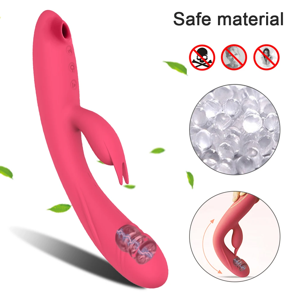 G Spot Rabbit Vibrator for Women 3 in 1 Clitoris Sucker Dildo Sucking Vibrator Female Vacuum Stimulator Sex Toys for Adults 18
