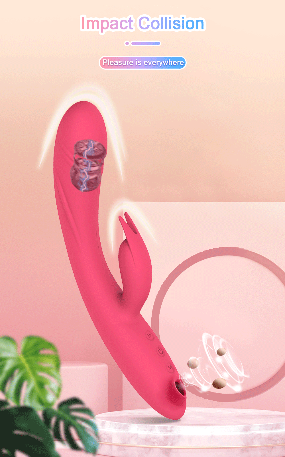 G Spot Rabbit Vibrator for Women 3 in 1 Clitoris Sucker Dildo Sucking Vibrator Female Vacuum Stimulator Sex Toys for Adults 18