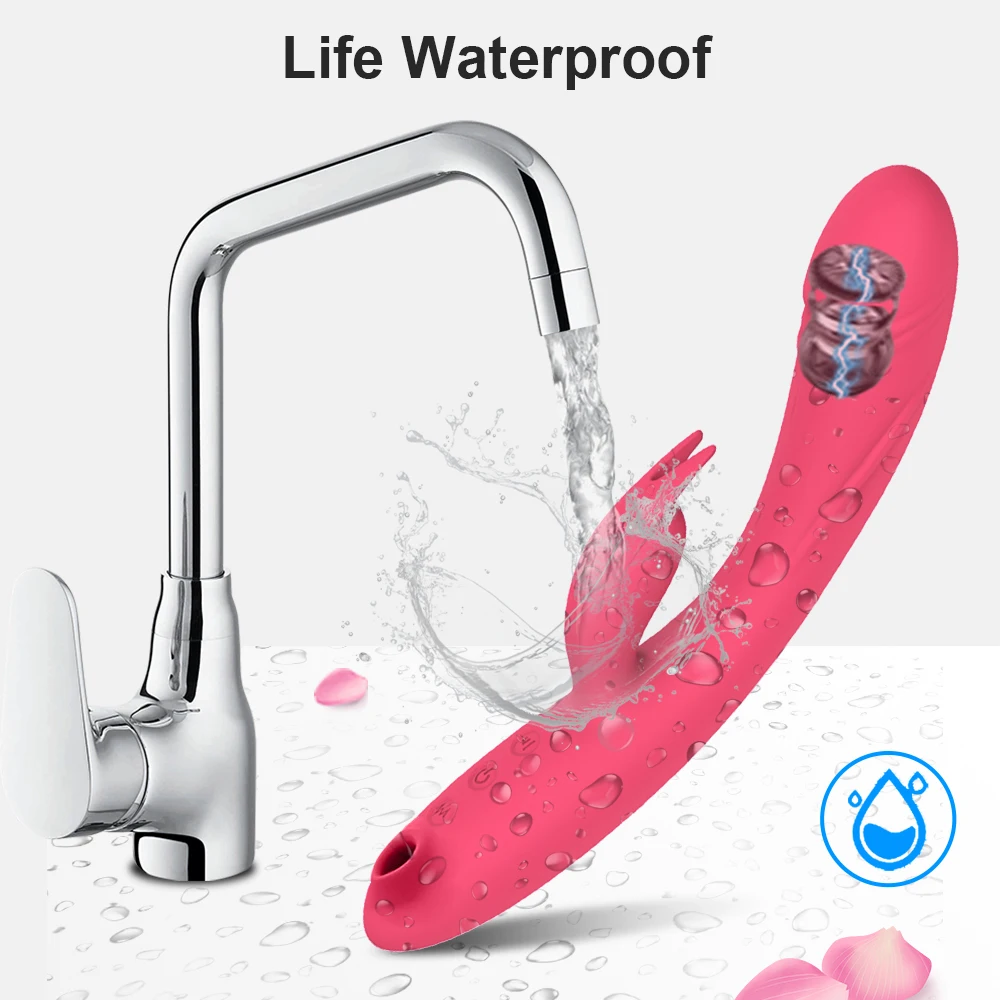 G Spot Rabbit Vibrator for Women 3 in 1 Clitoris Sucker Dildo Sucking Vibrator Female Vacuum Stimulator Sex Toys for Adults 18