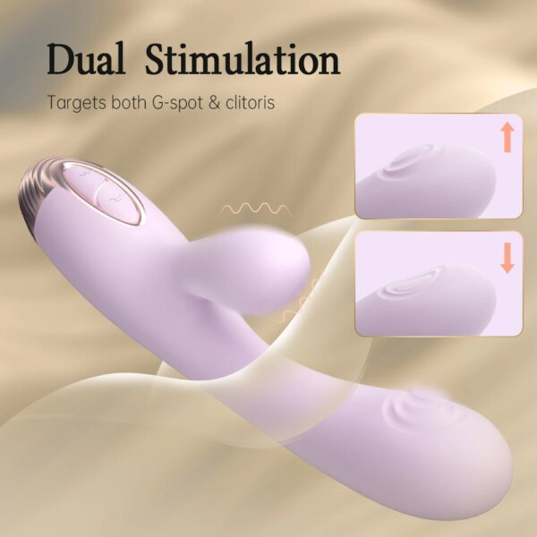 Rabbit Vibrator with Unique Patting Function Clitoris Stimulator Dildo with 10 Powerful Modes Dual Motor Stimulator