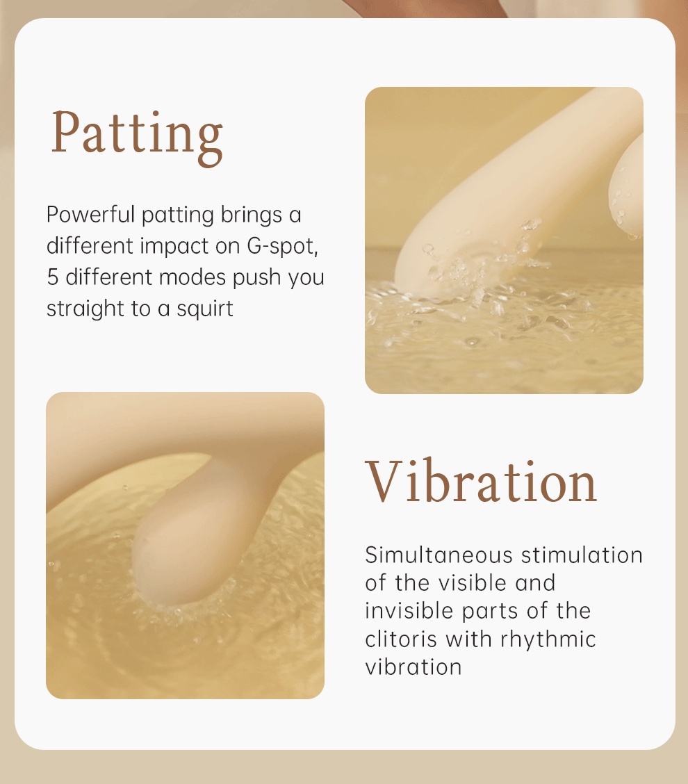 DRY WELL Rabbit Vibrator with Unique Patting Function Clitoris Stimulator Dildo with 10 Powerful Modes Dual Motor Stimulator