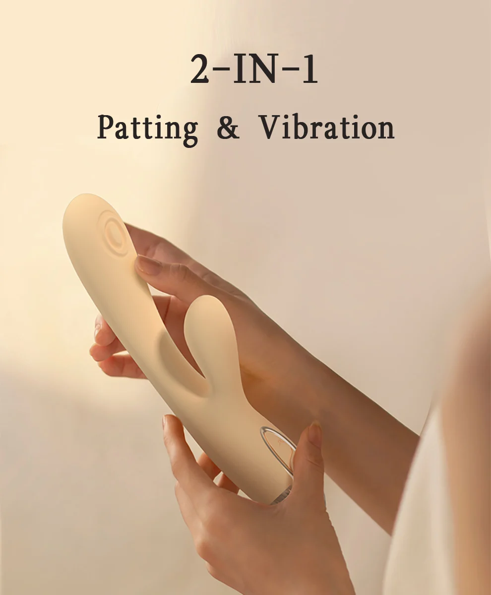 DRY WELL Rabbit Vibrator with Unique Patting Function Clitoris Stimulator Dildo with 10 Powerful Modes Dual Motor Stimulator