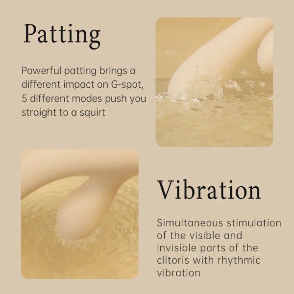 Rabbit Vibrator with Unique Patting Function Clitoris Stimulator Dildo with 10 Powerful Modes Dual Motor Stimulator
