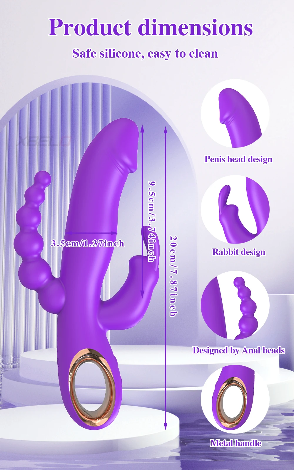 3 in 1 G-Spot Rabbit Vibrator for Women Dildo Vagina Clitoris Stimulator Anal Double Penetration Female Sex Toys for Adults 3 in 1 G-Spot Rabbit Vibrator for Women Dildo Vagina Clitoris Stimulator Anal Double Penetration Female Sex Toys for Adults