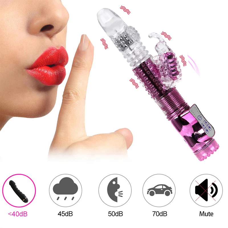 Rabbit Vibrator Telescopic Dildo Vibrator G-Spot Clit AV Stick Stimulator Vaginal Massager Sex Toys for Women Female rechargable