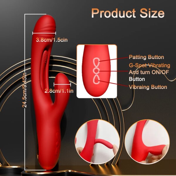 Rabbit Patting Vibrator for Women Clit Sucker Sucking Clitoris Stimulator Powerful G-Spot Sex Toy Female Masturbator Adult Goods