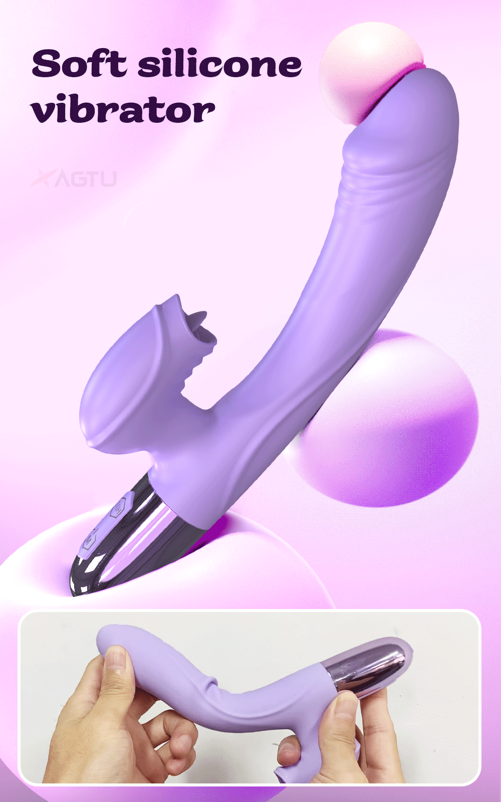 Powerful G Spot Rabbit Vibrator for Women with Tongue Licking Clitoris Stimulator Heating Dildo Adults Goods Sex Toys for Female