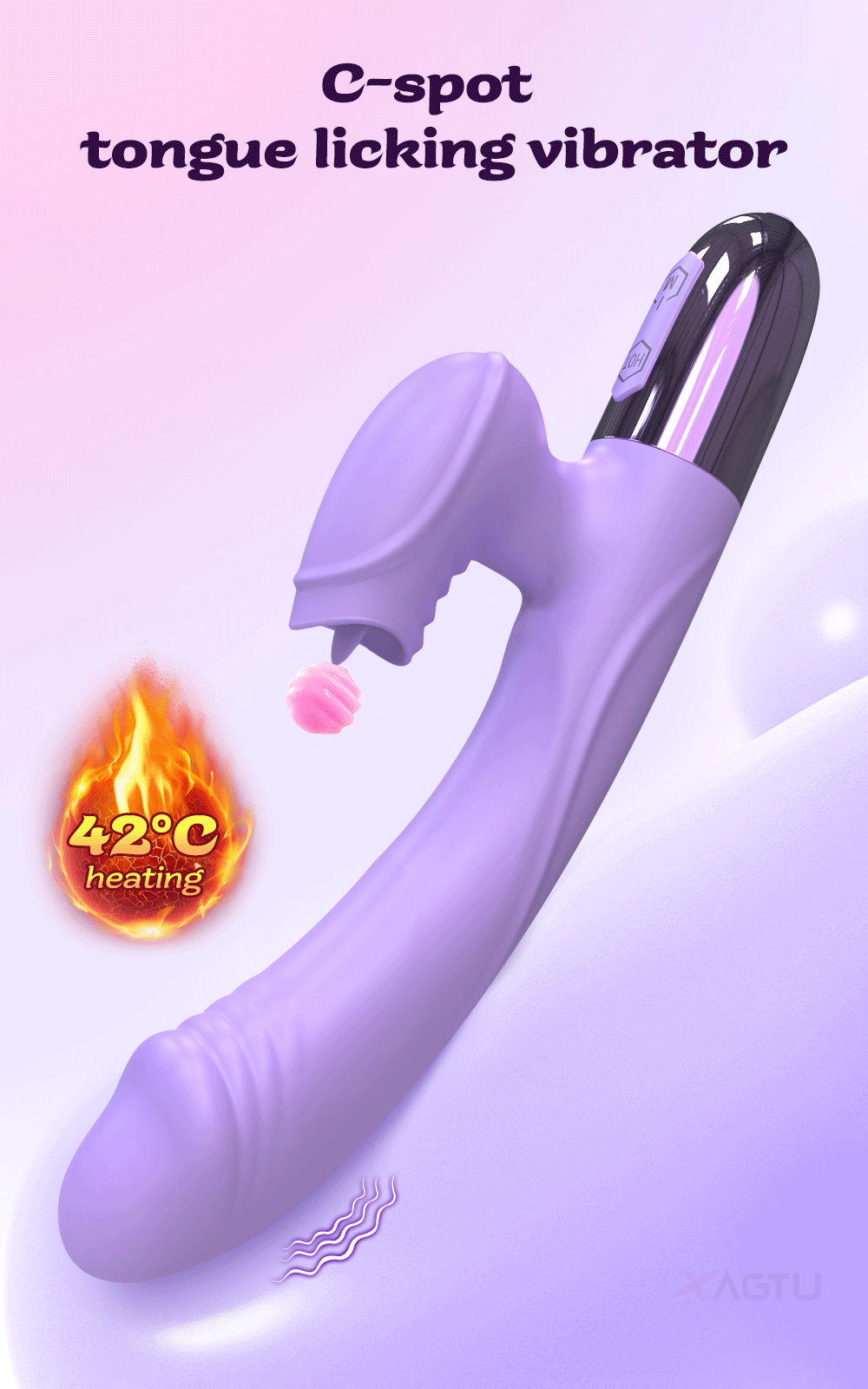 Powerful G Spot Rabbit Vibrator for Women with Tongue Licking Clitoris Stimulator Heating Dildo Adults Goods Sex Toys for Female
