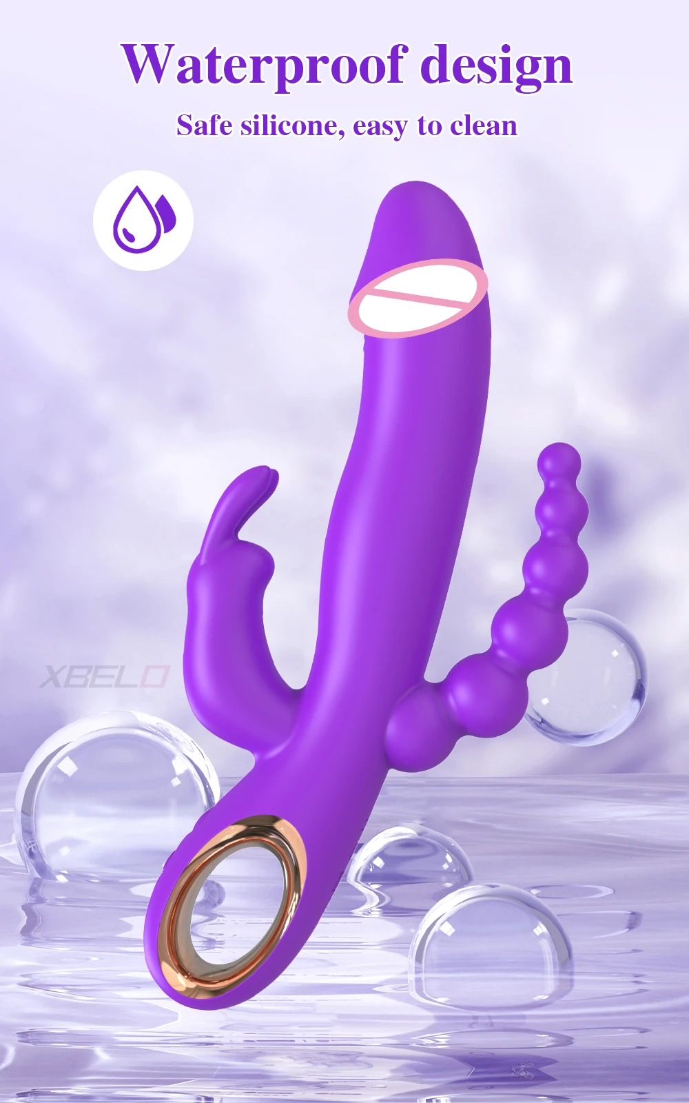 G Spot Rabbit Vibrator for Woman Anal Dildo 3 in 1 Sex Toy Adult with10 Vibrating Modes Waterproof Clitoris Massage Stimulato G Spot Rabbit Vibrator for Woman Anal Dildo 3 in 1 Sex Toy Adult with10 Vibrating Modes Waterproof Clitoris Massage Stimulato