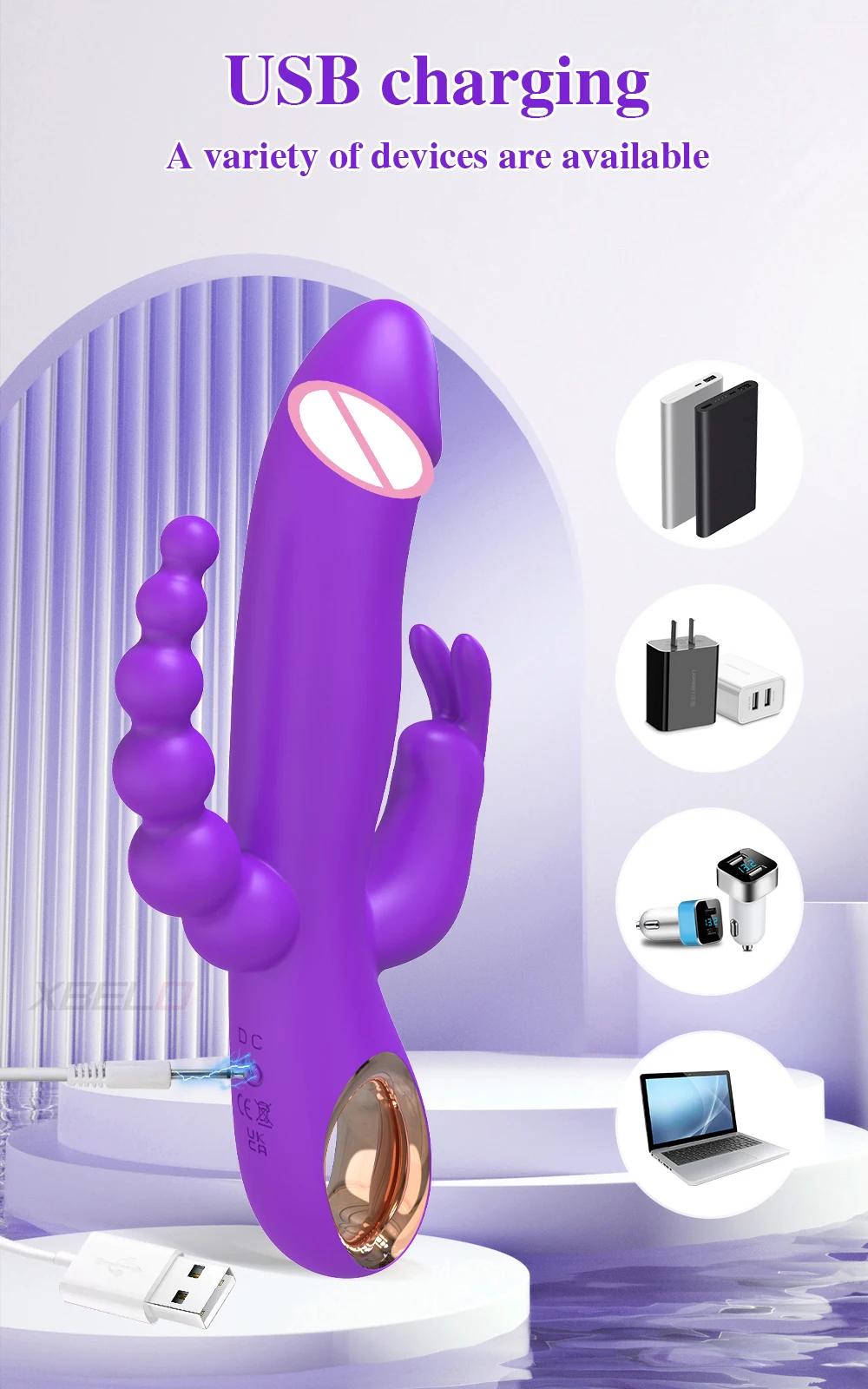 G Spot Rabbit Vibrator for Woman Anal Dildo 3 in 1 Sex Toy Adult with10 Vibrating Modes Waterproof Clitoris Massage Stimulato G Spot Rabbit Vibrator for Woman Anal Dildo 3 in 1 Sex Toy Adult with10 Vibrating Modes Waterproof Clitoris Massage Stimulato
