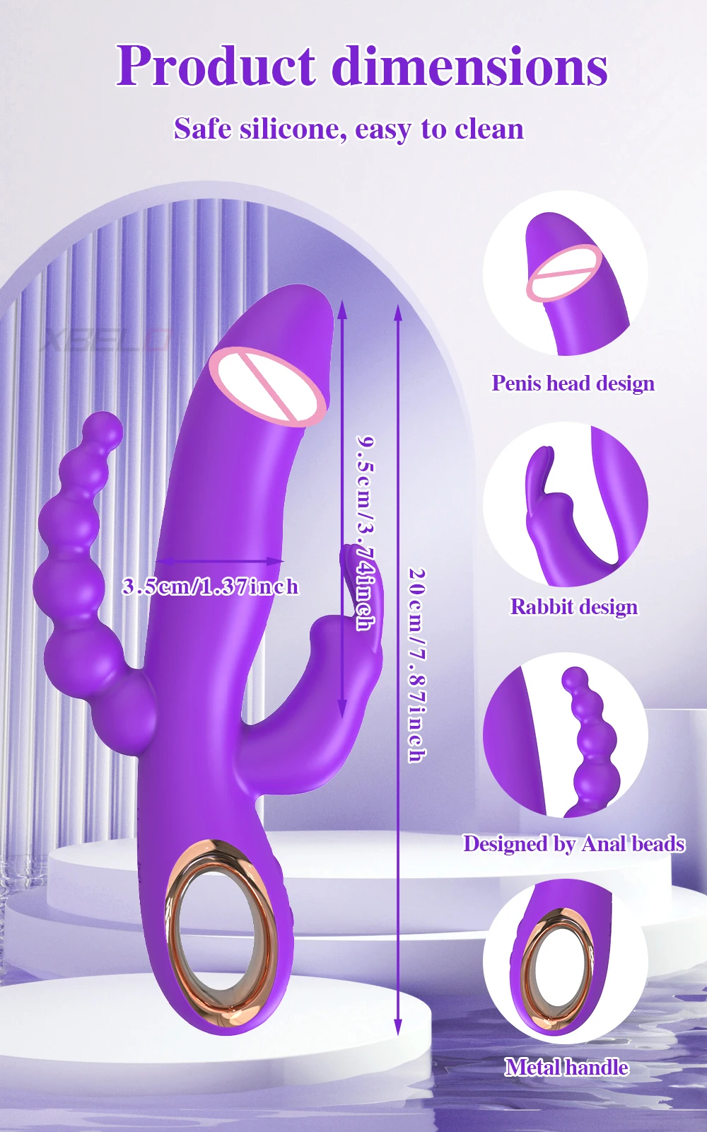 G Spot Rabbit Vibrator for Woman Anal Dildo 3 in 1 Sex Toy Adult with10 Vibrating Modes Waterproof Clitoris Massage Stimulato G Spot Rabbit Vibrator for Woman Anal Dildo 3 in 1 Sex Toy Adult with10 Vibrating Modes Waterproof Clitoris Massage Stimulato