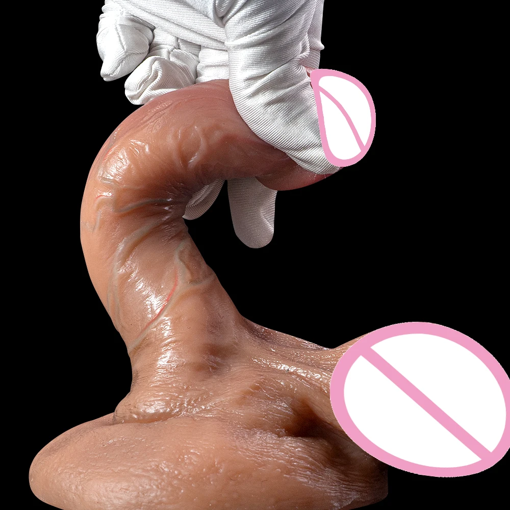 Super Long Soft Skin Feeling Dildo Realistic Penis Sexy  Female Masturbator Double-layer Silicone Suction Cup Dildos for Women