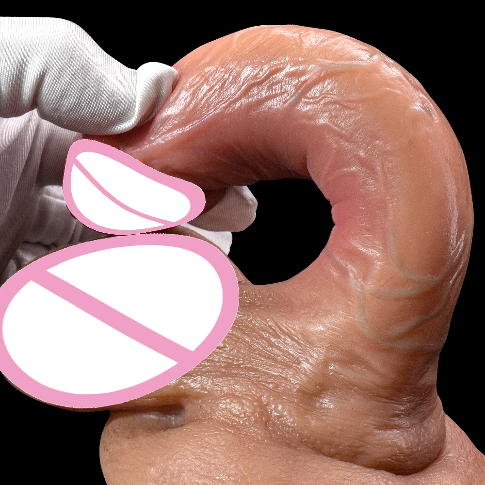 Super Long Soft Skin Feeling Dildo Realistic Penis Sexy  Female Masturbator Double-layer Silicone Suction Cup Dildos for Women