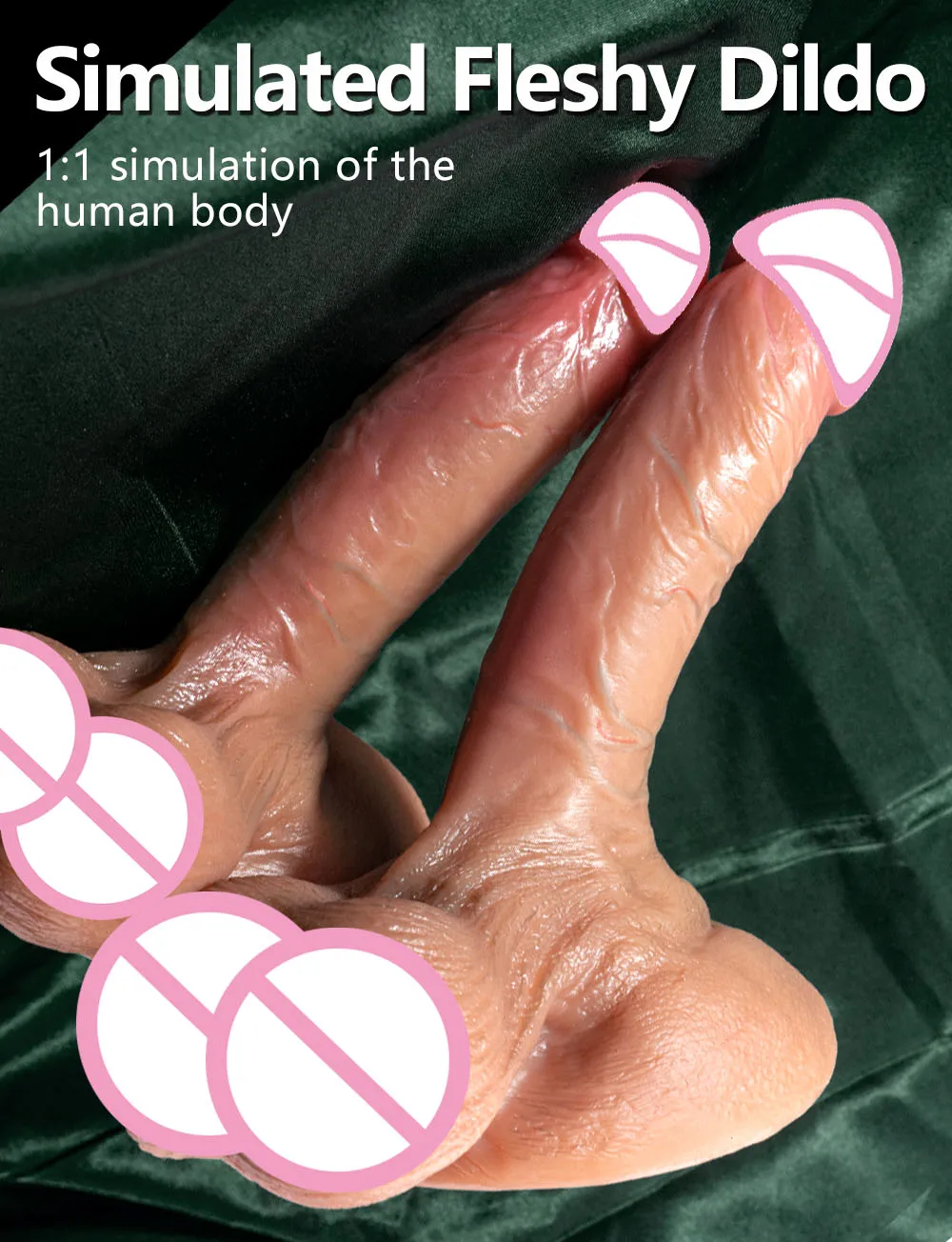 Super Long Soft Skin Feeling Dildo Realistic Penis Sexy  Female Masturbator Double-layer Silicone Suction Cup Dildos for Women