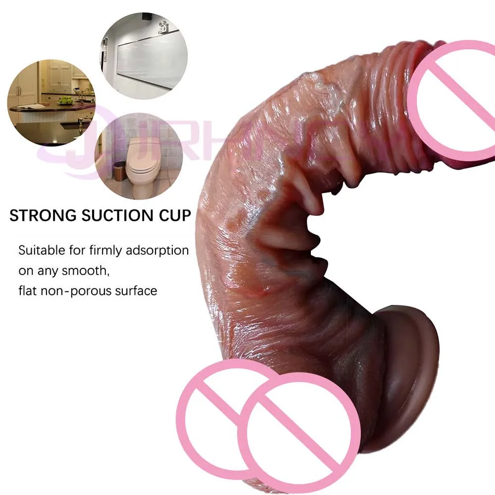 Strap On Realistic Dildos for Women Lesbian Realistic Skin Sliding Foreskin Testicles Dildo For Anal Big Dick Sex Toys Penis