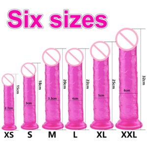 Realistic Huge Dildos for Women Soft Jelly Big Dildo Suction Cup Crystal Penis Anal Butt Plug  Erotic Sex Toy for Women Adult 18