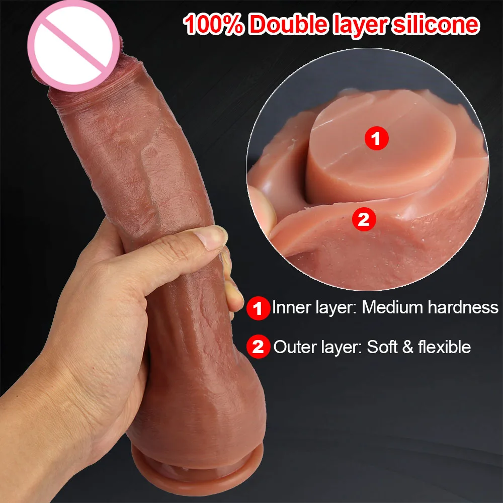 Skin Feeling Realistic Penis Soft Sexy Huge Dildo Female Masturbator Double-layer Silicone Suction Cup Dildos for Women Big Dick Skin Feeling Realistic Penis Soft Sexy Huge Dildo Female Masturbator Double-layer Silicone Suction Cup Dildos for Women Big Dick