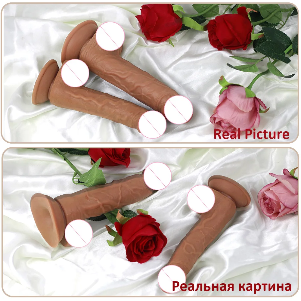Gelugee Realistic Silicone Dildo Huge Sucker Soft Dildos for Women Masturbator Female Vagina Massage Anal Plug Sex Product 18+
