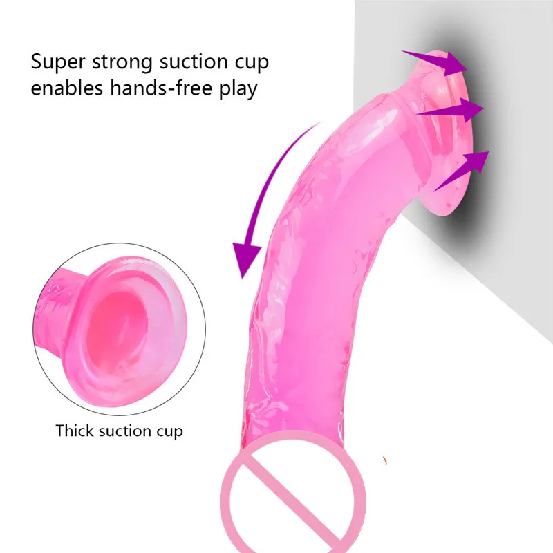 Realistic Penis Dildo Strong Suction Cup Soft Crystal Jelly Dildo Sex Toys for Woman Fake Dick Big Penis Anal Butt Plug Sex Shop