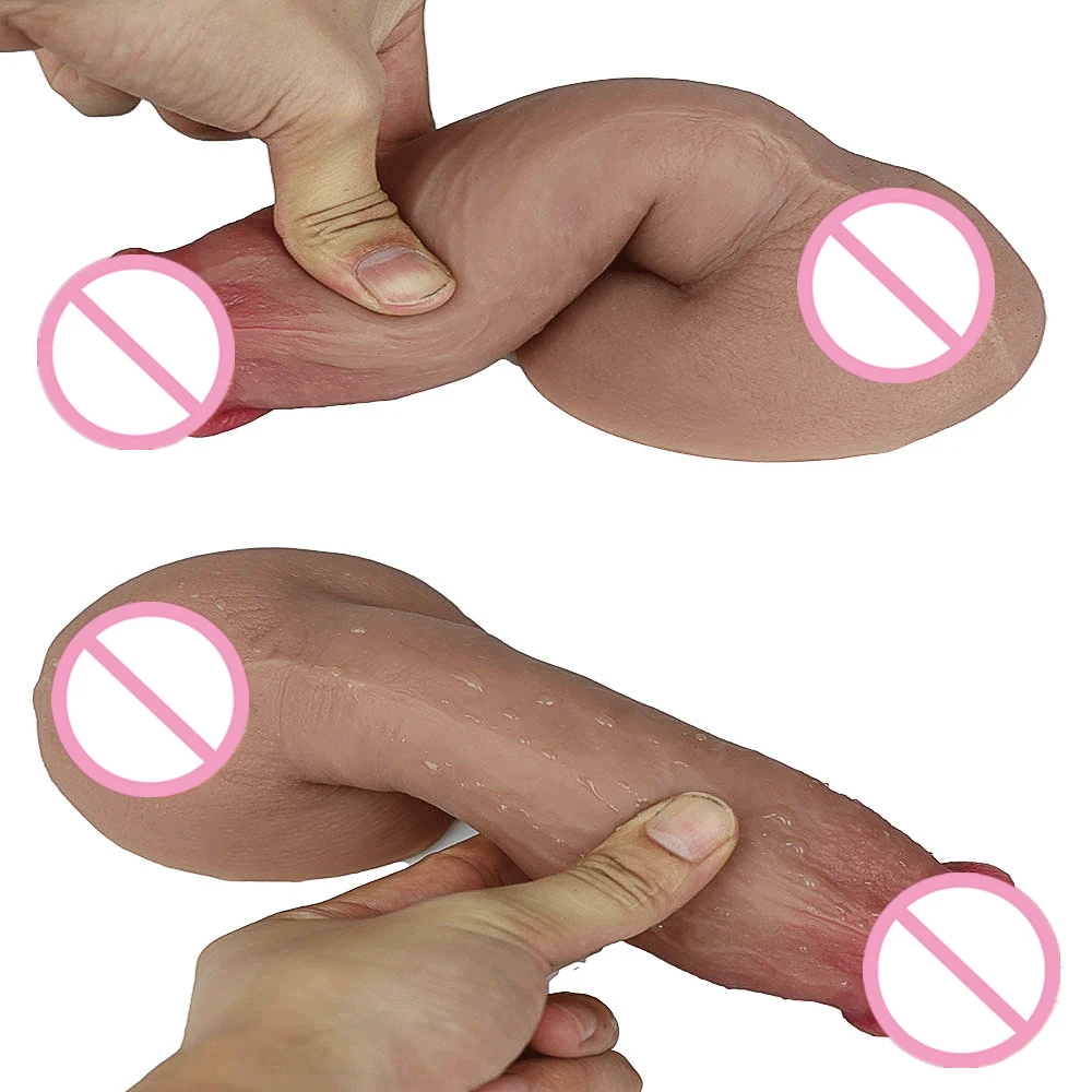 Super Skin Silicone Realistic Dildo Soft Suction Cup Big Huge Strapon Penis Dick Adults Sex Toys For Women Female Masturbator