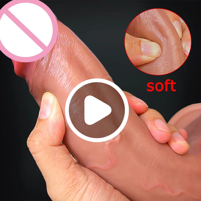 Soft Sexy Huge Dildo Skin Feeling Realistic Penis Sex Toys for Women Big Dicks Double Layersilicong Suction Cup Anal stimulator Soft Sexy Huge Dildo Skin Feeling Realistic Penis Sex Toys for Women Big Dicks Double Layersilicong Suction Cup Anal stimulator