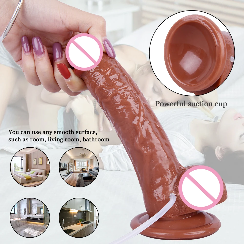 Squirting Dildo Realistic Ejaculating Penis Spray Water Adult Sex Toys For Women Strong Suction Cup Female Masturbation Big Dick