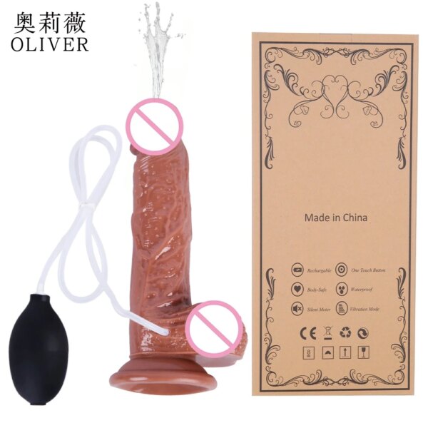 Squirting Dildo Realistic Ejaculating Penis Spray Water Adult Sex Toys For Women Strong Suction Cup Female Masturbation Big Dick