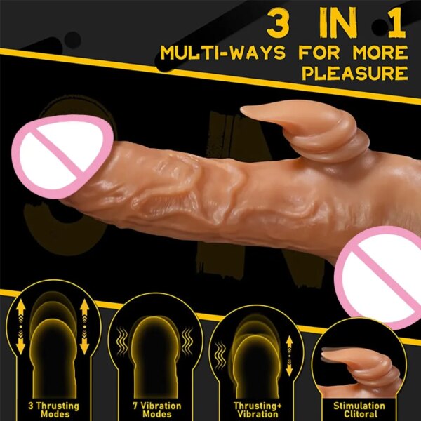 Realistic Dildo Vibrator for Women Thrusting Penis G Spot Clitoral Stimulation Telescopic Dick Handheld Adult Sex Toys Couples