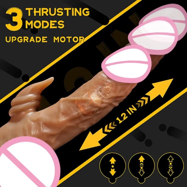 Realistic Dildo Vibrator for Women Thrusting Penis G Spot Clitoral Stimulation Telescopic Dick Handheld Adult Sex Toys Couples