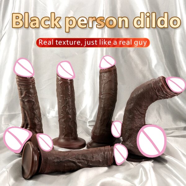 Big Long Dildo  Black Vagina Masturbator Realistic Dick Strapon Penis Soft Suction Cup Anal Sex Toy For Woman G-spot Stimulation