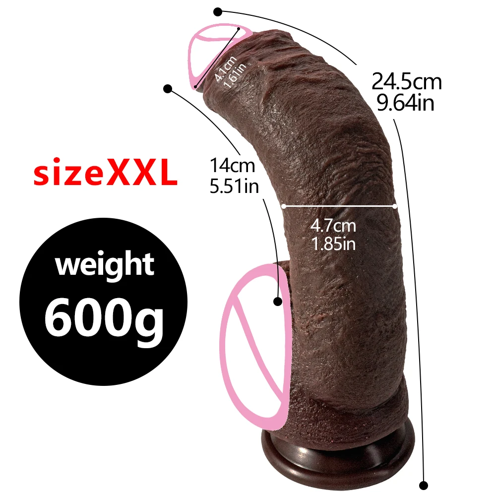 Big Long Dildo  Black Vagina Masturbator Realistic Dick Strapon Penis Soft Suction Cup Anal Sex Toy For Woman G-spot Stimulation