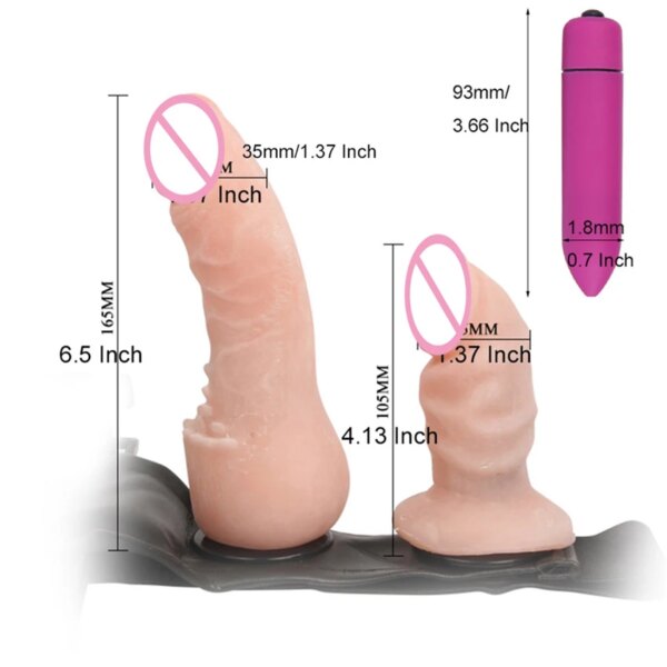 Strap On Realistic Double Dildo Pants For  Woman Men Couples Dildo Panties For Lesbian Gay Flesh purple Vibrator Dildo For Gay