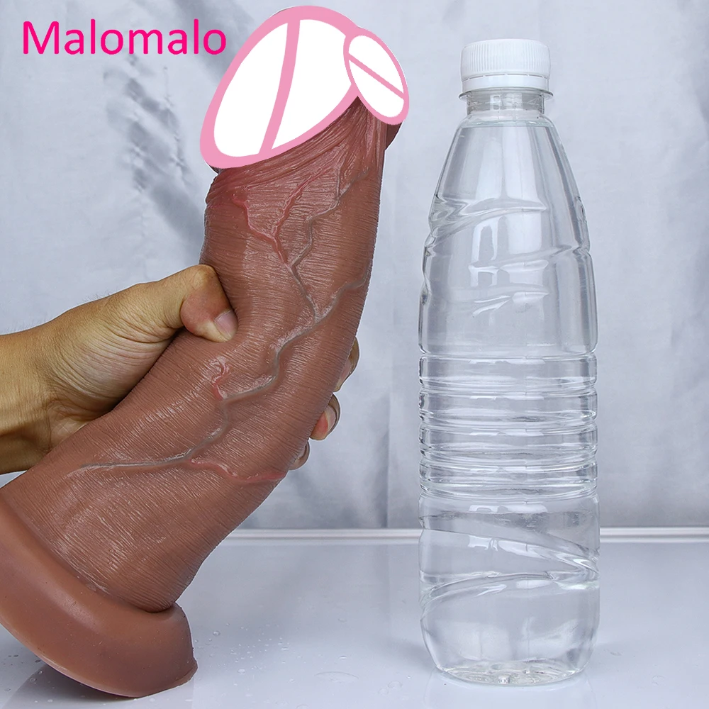 Big Glans Thick Huge Dildo Realistic Soft Small Cock Masturbators Double Layer Penis Women Anal Sex Toy Suction Cup Adults Dick
