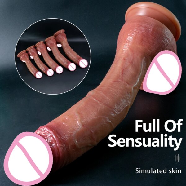 Oversized Soft Realistic Thick Dildo Gay Sex Toy for Women Suction Cup Big Dick Anal Plug Vaginal Masturbators Silicone Penis